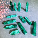 Supply Malachite Crystal Point Tower Unique Swirl Pattern Stone Craft for Decor Gift