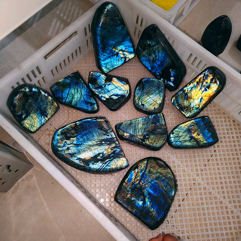 Strong Flash Crystal Polished Stones Light Labradorite Freeform for Decoration