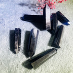 Natural Flashy Silver Sheen Obsidian Crystal Tower for Decor