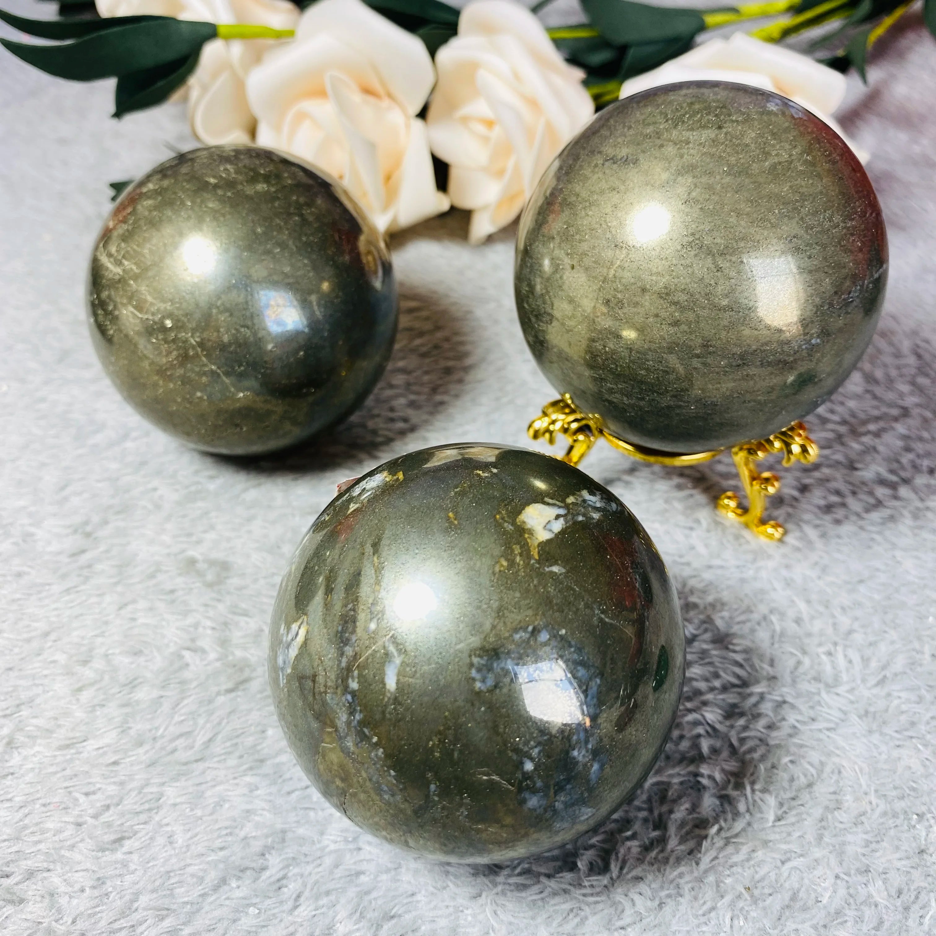 Natural Pyrite Sphere Crystal Ball Home Decoration