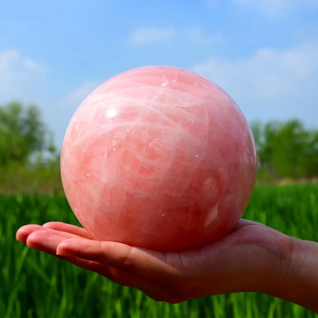Natural Rose Quartz Sphere, 8.5-9 cm