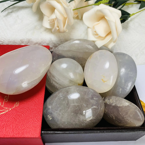 Blue Rose Quartz Palm Stone