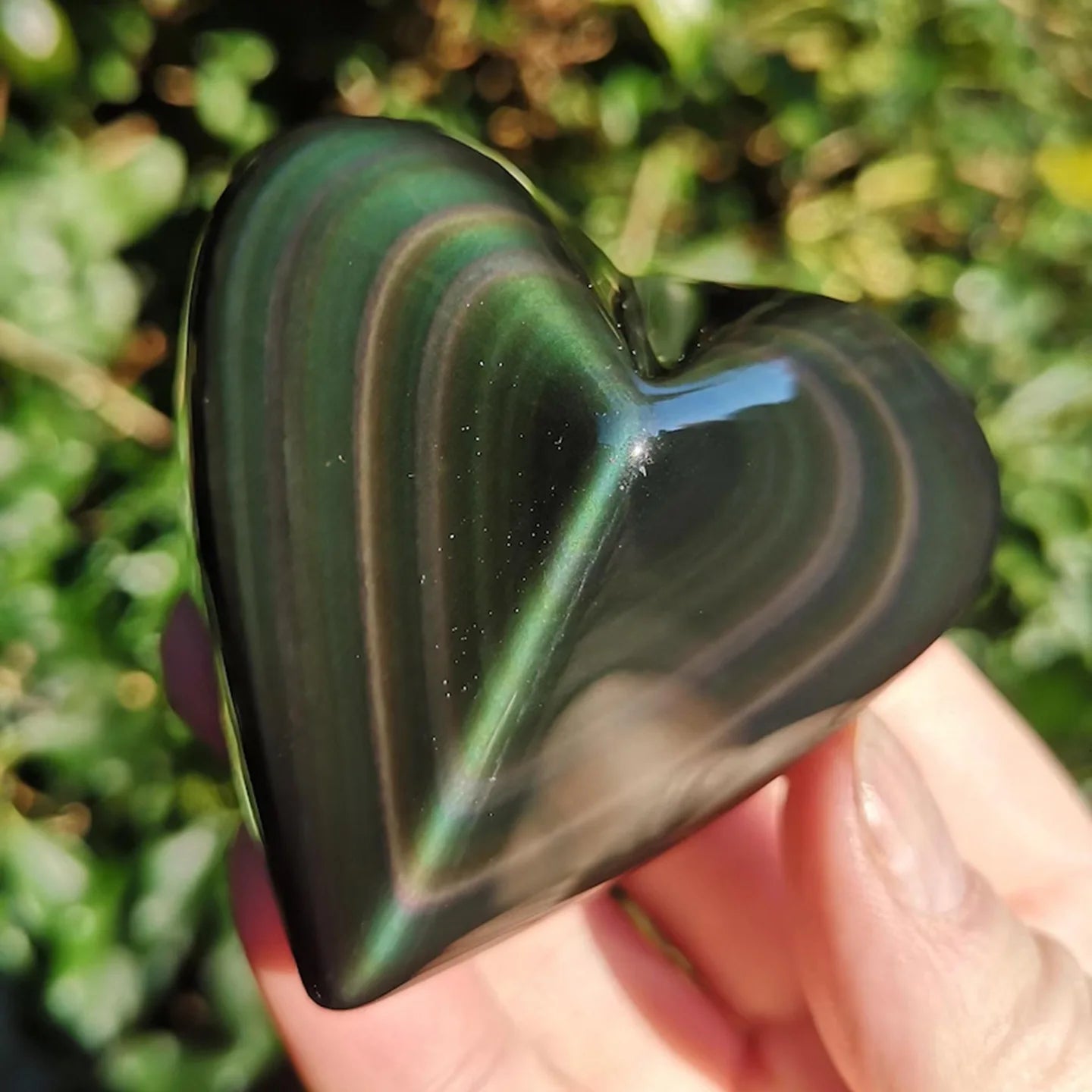 Rainbow Obsidian Heart Crystal Stones Face Heart Carving Love Theme for Ornaments