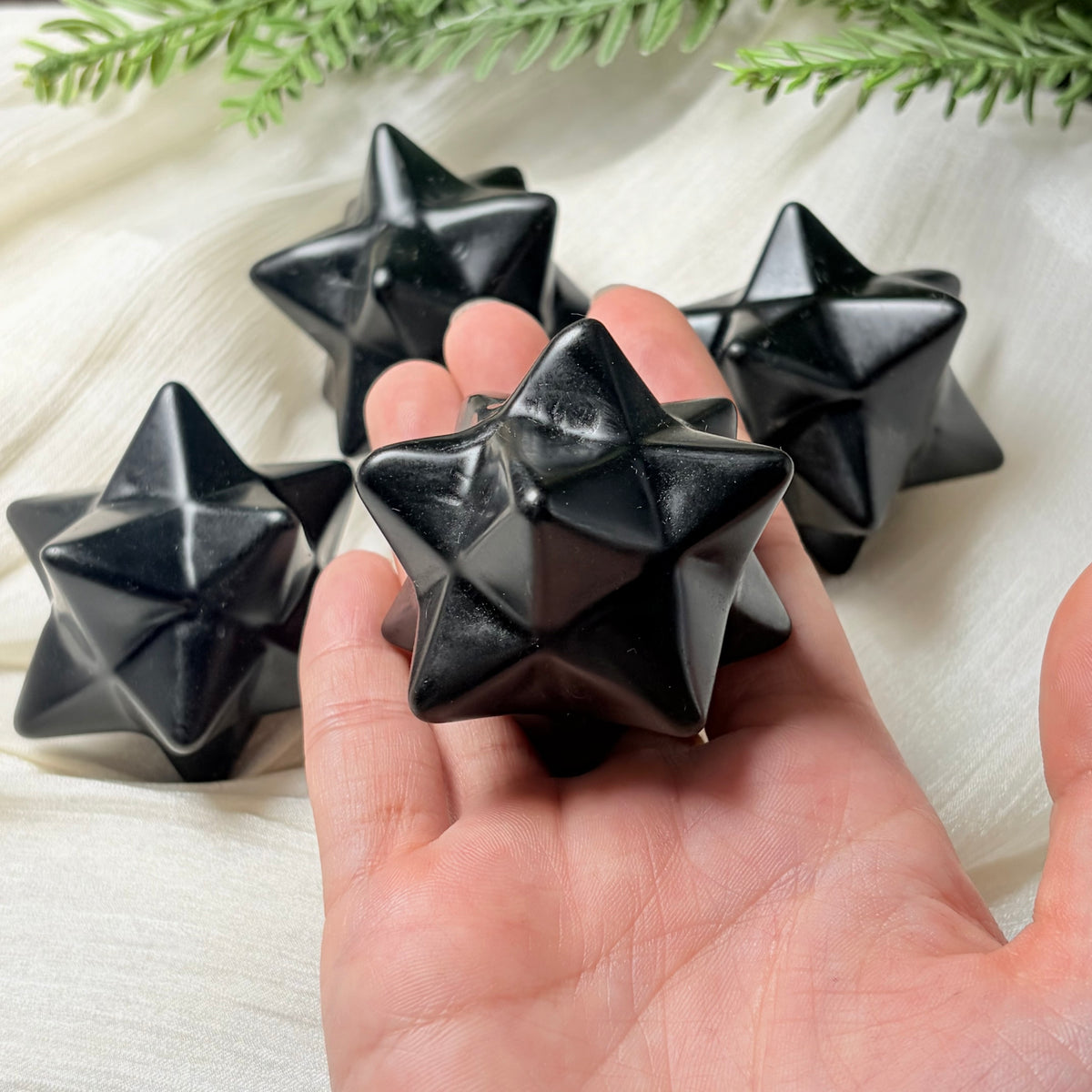 Black Obsidian Merkaba Star, About 5 cm