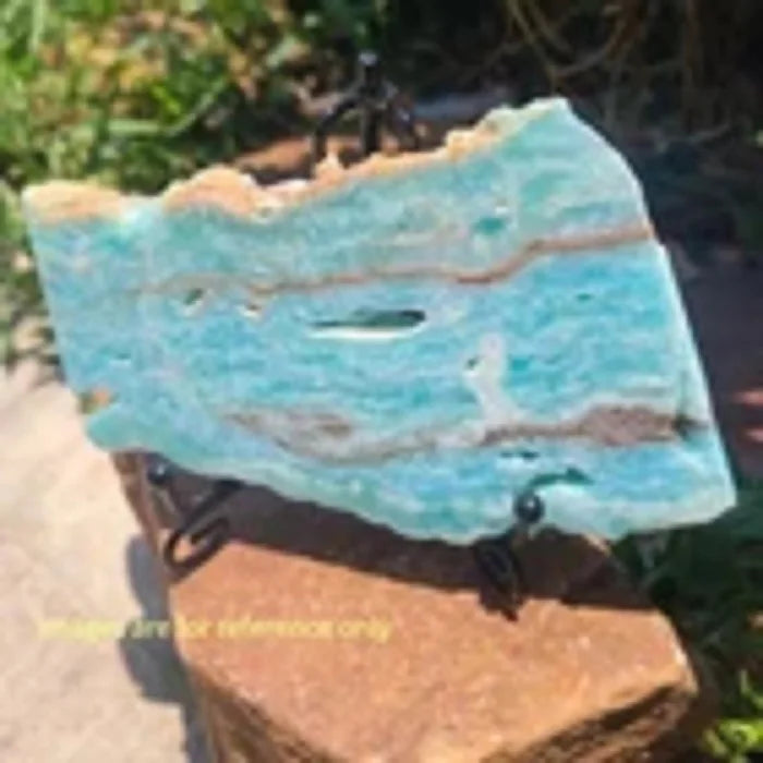 Natural sky blue hemimorphite slab for Crystal Decor