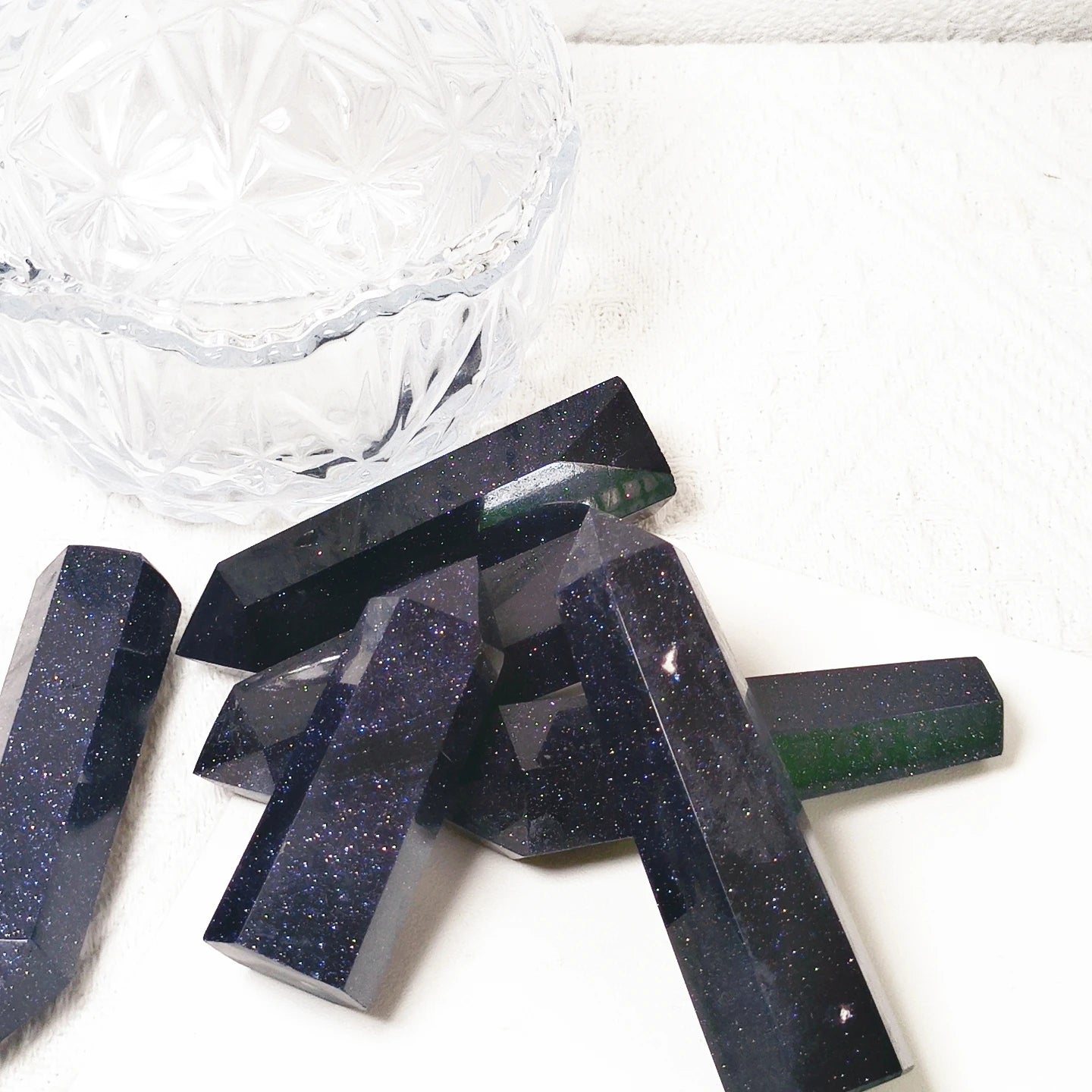 Natural Gemstone Crafts Blue Sandstone Point Tower for Home Decoration Crystal Decor