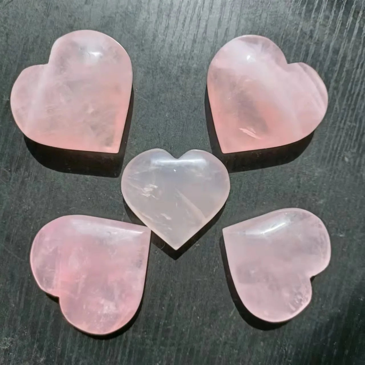 Natural Rose Quartz Heart Stone Polished Heart Shaped Pocket Palm Stone Stone