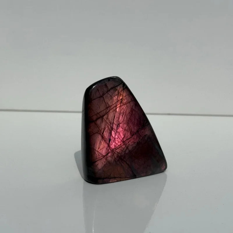 Labradorite freeform with peach orange flash