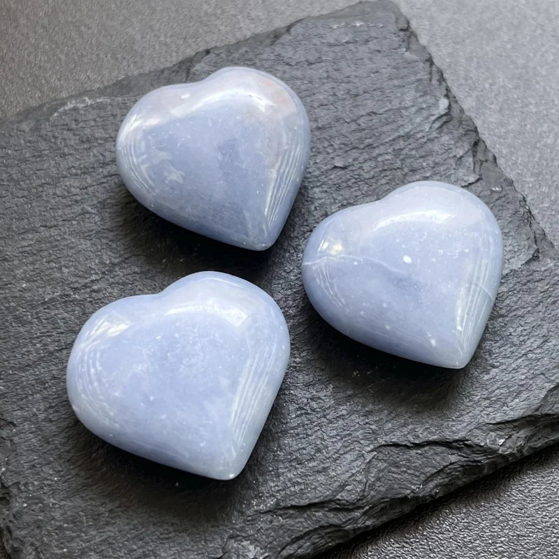Crystal cluster heart carvings on slate