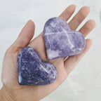 Crystal Gemstone Hearts Quantum Quattro Purple Lepidolite Blue Trolleite Green Aventurine Heart