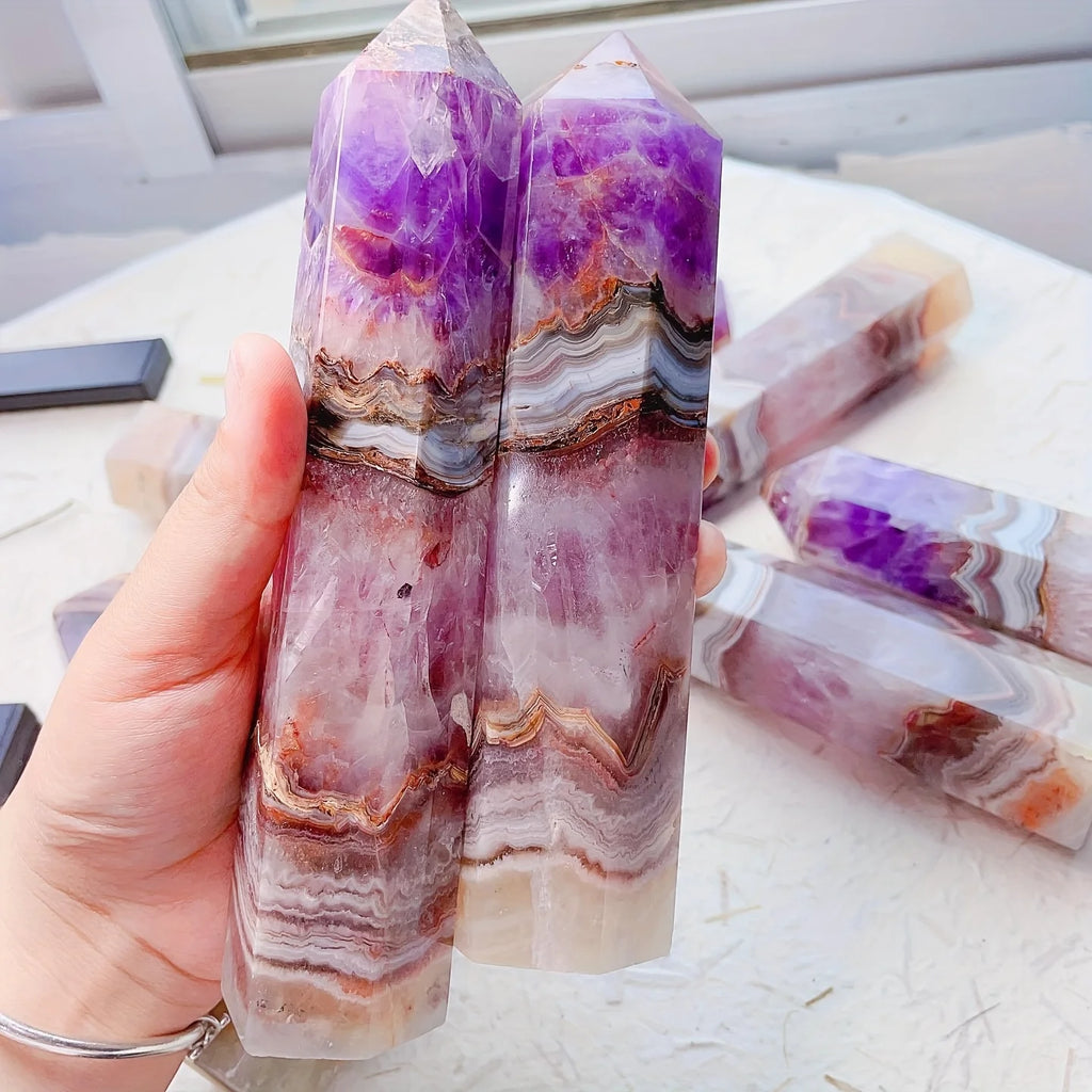 Natural Amethyst Agate Tower