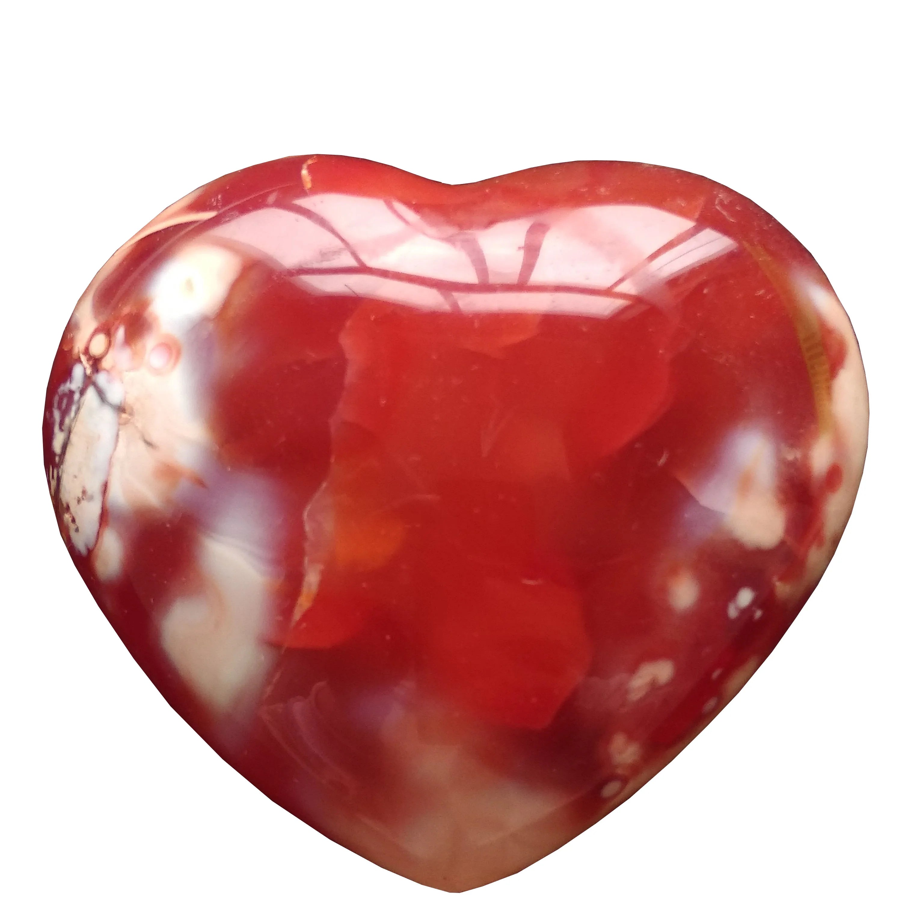 Natural Red Agate Quartz Carnelian Crystal Hearts Stone Hearts for Decorative Gift