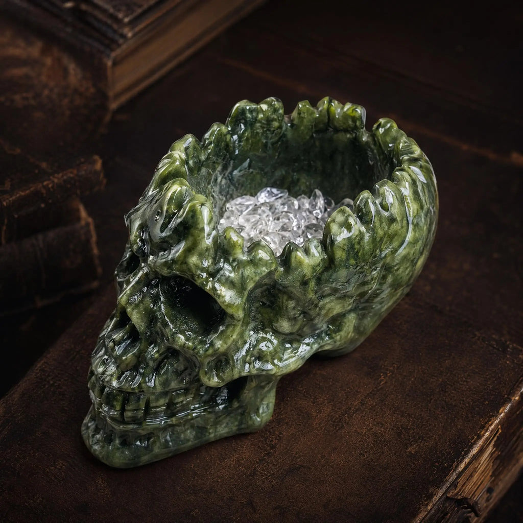 Xiuyan Jade Skull Storage Container - 1 piece