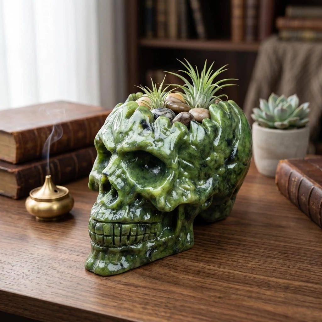 Xiuyan Jade Skull Storage Container