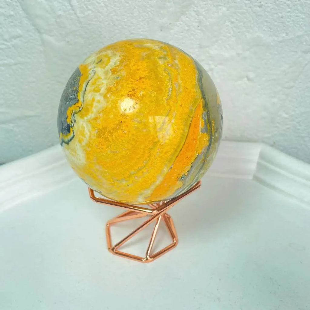 Nature Crystal Bumblebees Jasper Sphere Stone Ball for Home Decoration