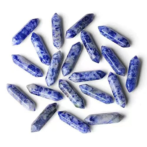 Mixed Double-Point Crystal Set — 20 Pieces — Blue spot jasper