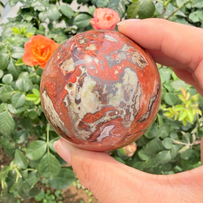 Natural Money Agate Sphere for Home and Office Decor