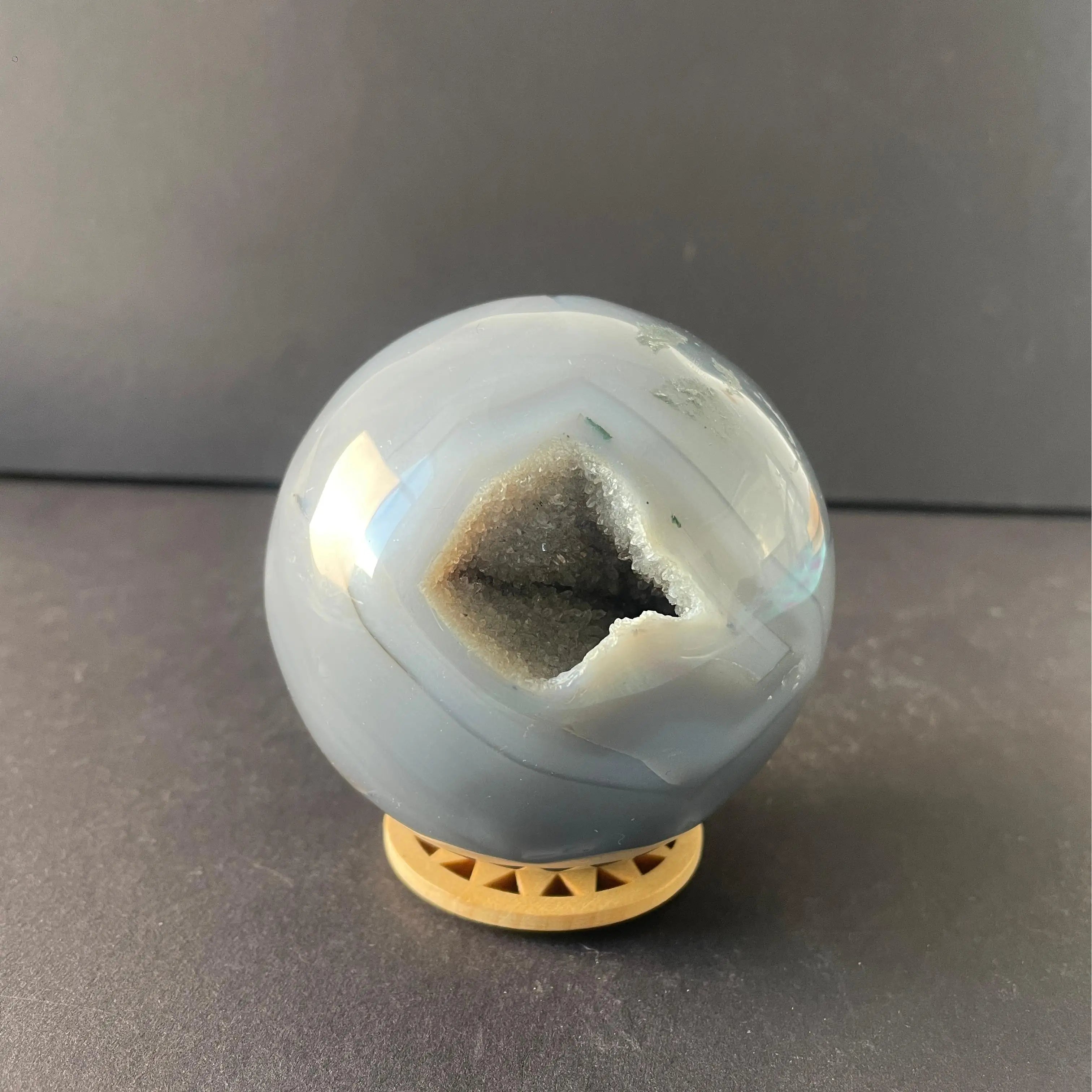 Natural Crystal Polished Grey Agate Ball MT Brand Fashion Trend Decorative Item