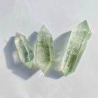 Natural Transparent Green Quartz Double Terminated Prasiolite DT Crystal Tower for Decor