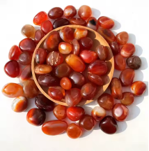 Natural Tumbled Crystal Stones — 100g Bag — Red agate