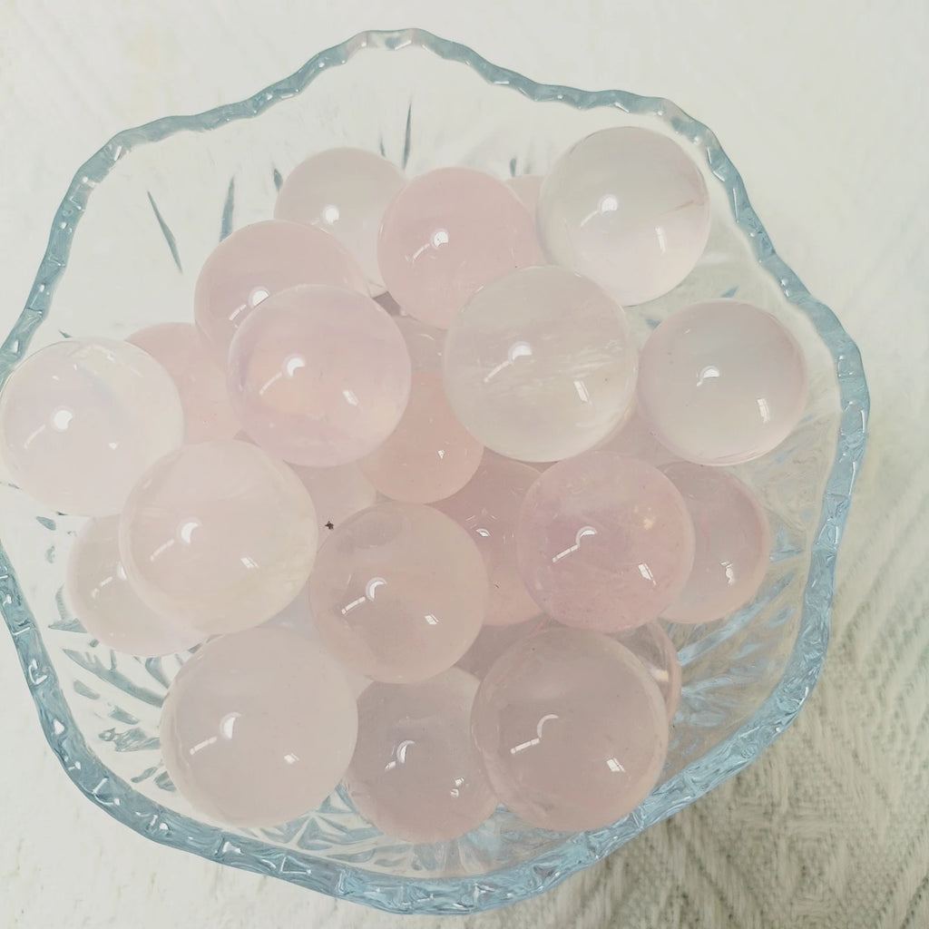 Rose Quartz Mini Size Sphere Pink Quartz Ball Natural Gemstones Crystal Stone