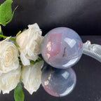 Polished Natural Crystal Stone Grey Agate Sphere Ball Gift for Home Decor