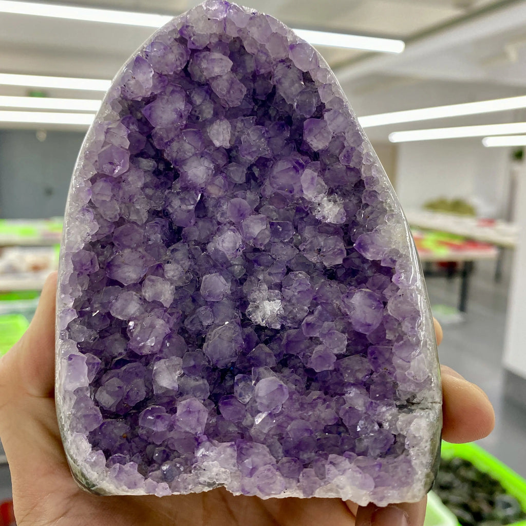 Natural Carved Amethyst Crystal Amethyst Geode Cluster Rough Amethyst Druzy