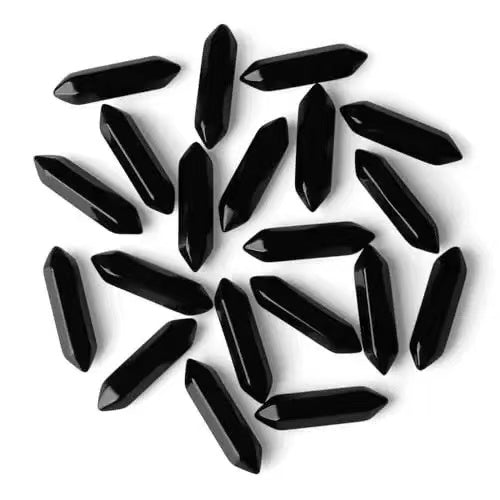 Mixed Double-Point Crystal Set — 20 Pieces — Obsidian