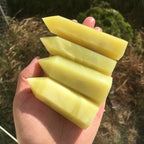 Natural Crystal Stone Point Lemon Jade Tower Green Jade Point for Decoration