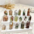 Natural High Grade Colorful Garden Quartz Tower Four Season Phantom Crystal Point with Clear Landscape Inclusion