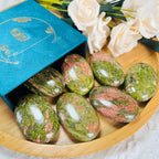 Polished Natural Unakite Palm Stone Unakite Stone for Gift