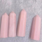 Natural Pink Opal Crystal Tower Polished Single Point Obelisk for Decor Stone