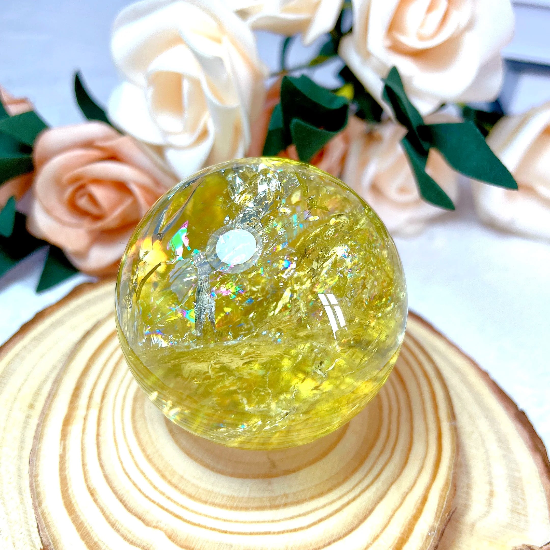 Crystal Ball Crystal Stone Citrine Sphere for Home Decoration