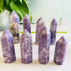 Natural Stone Lepidolite Point Purple Mica Crystal Tower for Home Gift Decoration