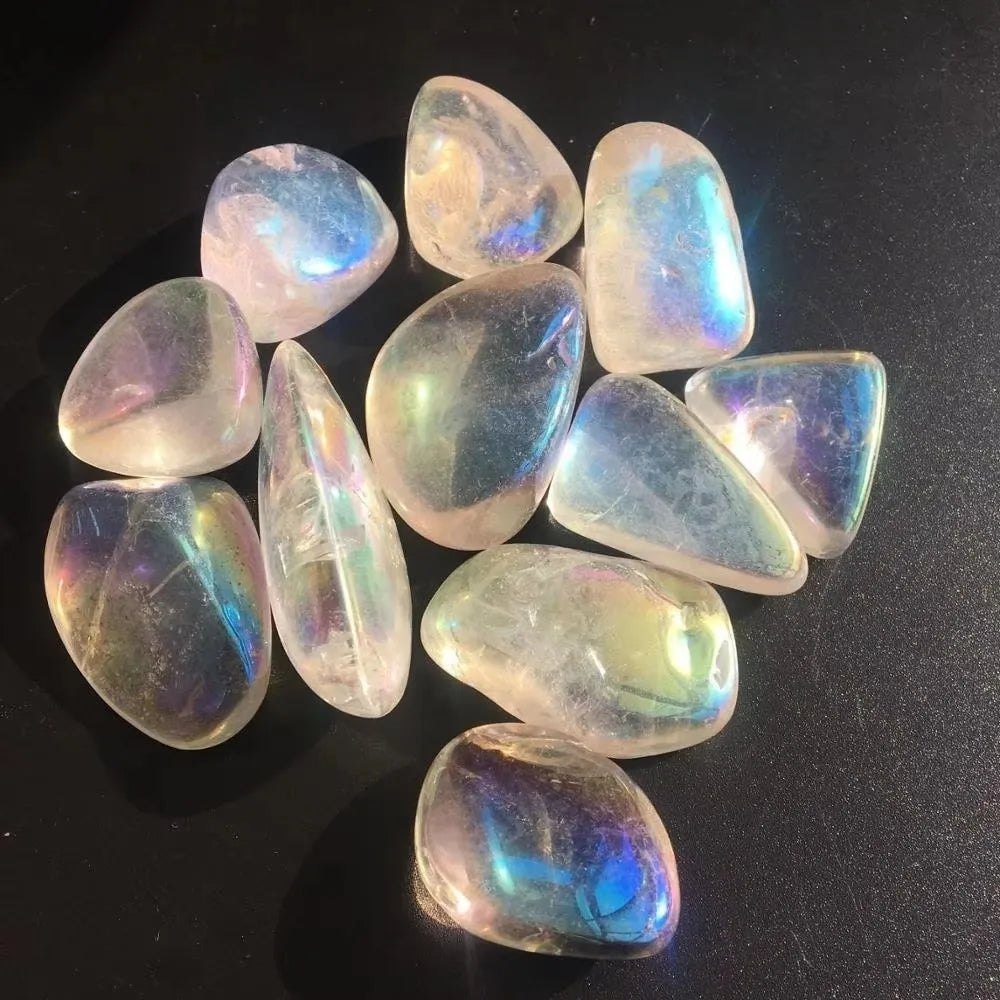 Rainbow Clear Quartz Tumbled Crystal Stones for &