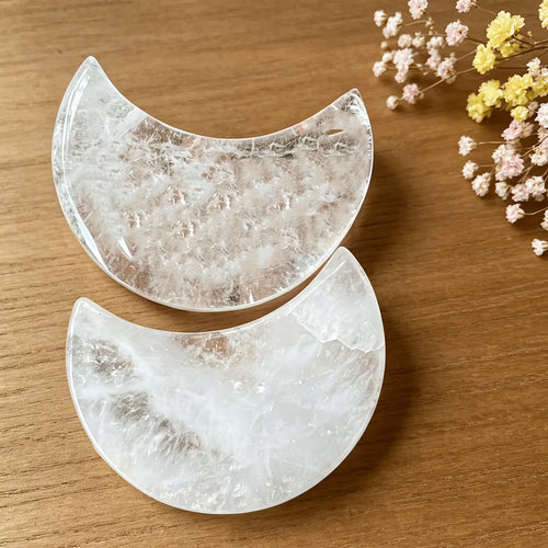 Clear Quartz Moon Carving - 1 kg Lot - 1 kg lot