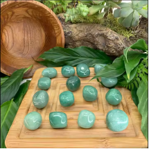 Natural Tumbled Crystal Stones — 100g Bag — Green aventurine