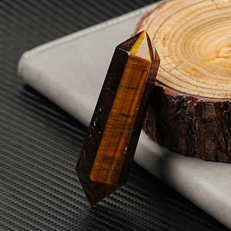 Tiger eye crystal double point tower