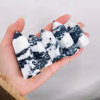 Natural Polished Gemstone Zebra Jasper Tower Point Crystal Decor