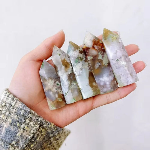 Cherry Blossom Agate Polished Tower