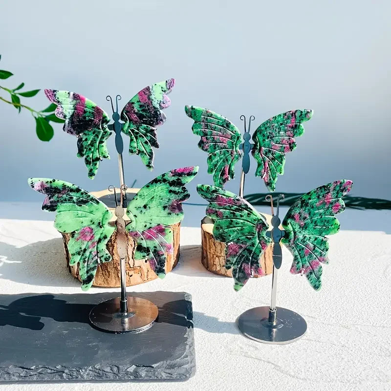 Butterfly Wings Carved Natural Crystal Butterfly Fairy Wings Crystal Decor Beautifully Presents