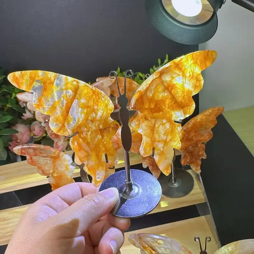 Butterfly Wings Carved Natural Crystal Butterfly Fairy Wings Crystal Decor Beautifully Presents