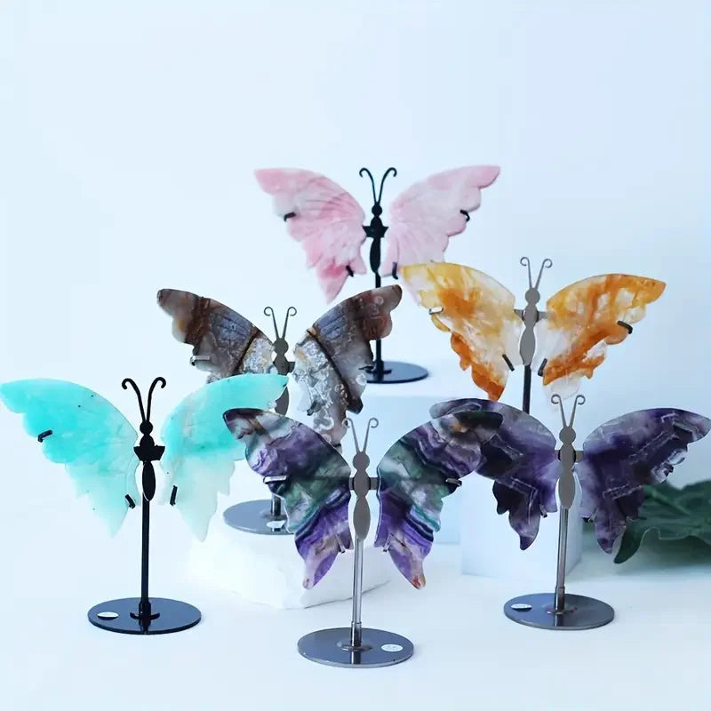 Butterfly Wings Carved Natural Crystal Butterfly Fairy Wings Crystal Decor Beautifully Presents