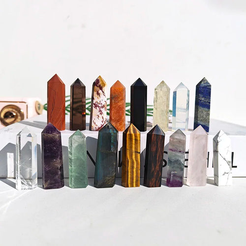 5cm Stones clear Quartz Tower Rose Quartz Amethyst Natural Crystal Points for - Standard