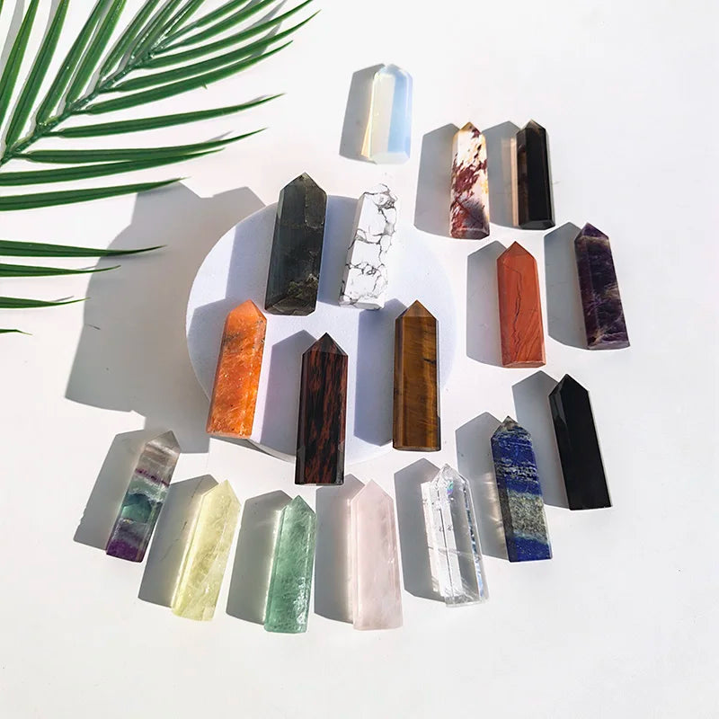 5cm Stones clear Quartz Tower Rose Quartz Amethyst Natural Crystal Points for