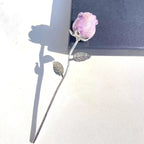 Crystal Silver bunch Stems Carving 15cm Natural amethyst rose quartz Crystal Roses for Gift