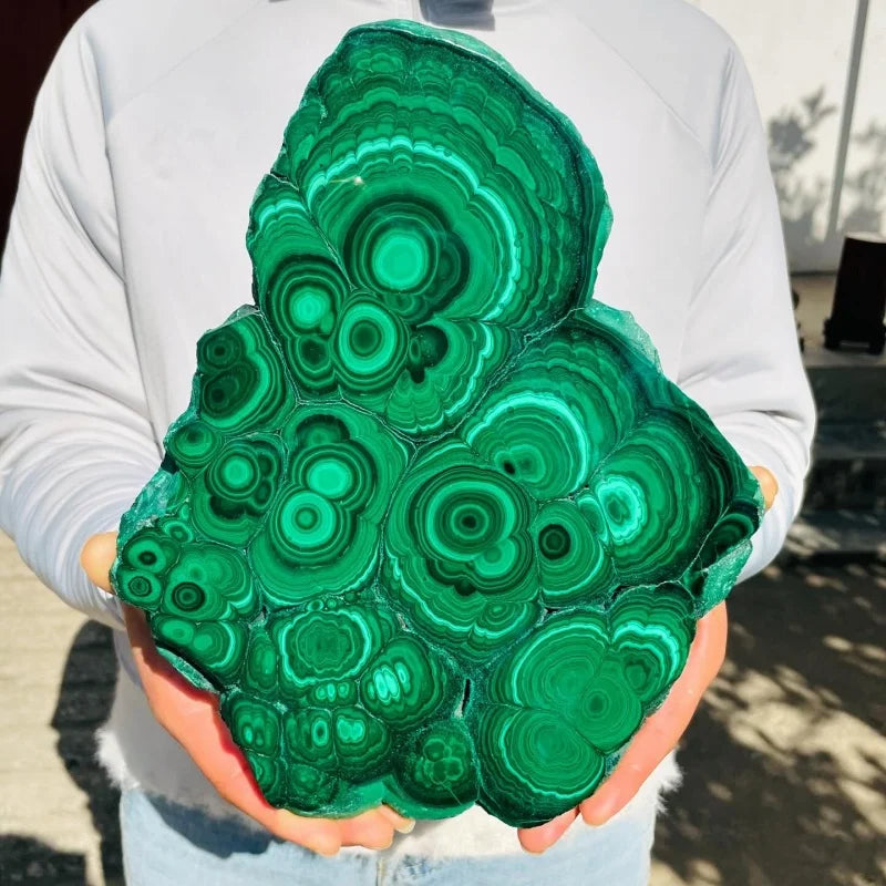 Crystal Crafts Natural Stones Mysterious Green Malachite Slab Tower