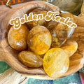 Crystal Gemstone Golden Healer Polished Heart Model Love Souvenir Craft Home Decor Carved