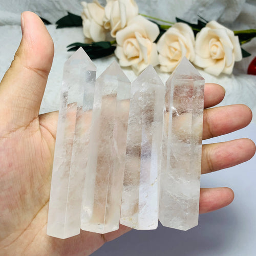 Natural Clear Quartz Crystal Point Tower for Desk Decor Gift