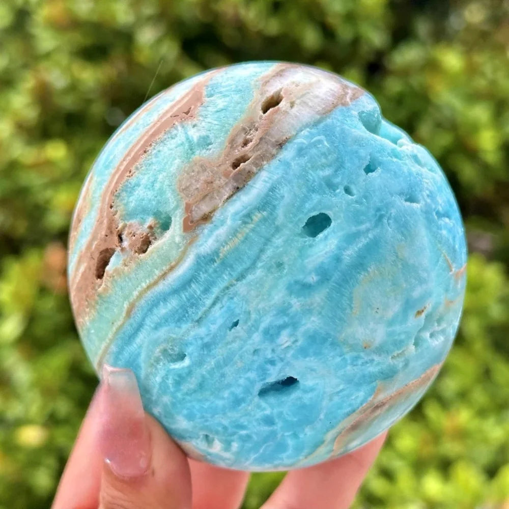 Natural Hand Polished Hemimorphite Sphere Natural Blue Mineral Crystal Ball Collector Specimen Home Decor Gift
